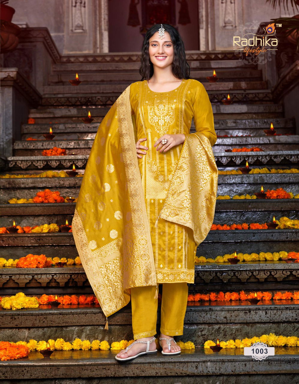 Radhika Banarasi 1 Pure Dola Silk Exclusive Wear Kurti Pant With Dupatta Collection